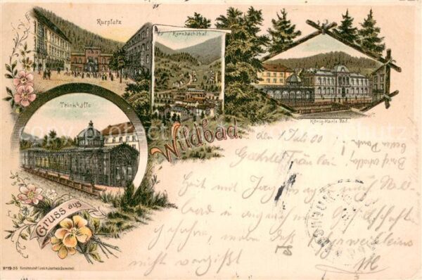 Wildbad Schwarzwald Kurplatz Trinkhalle Rernbachthal Koenig Karls Bad
