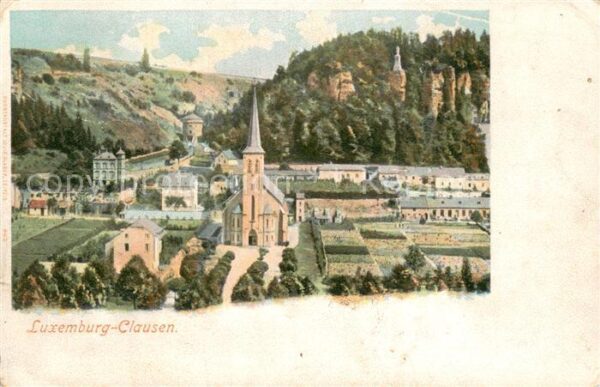 Clausen Luxembourg Panorama mit Kirche