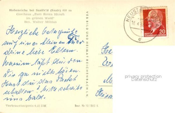 Hoheneiche Saalfeld Gasthaus Zum Roten Hirsch im gruenen Wald – Bild 2