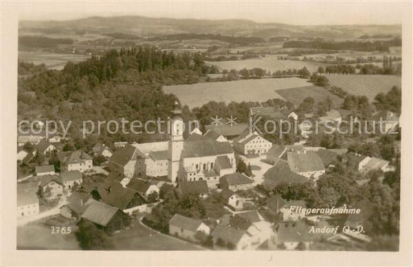 Andorf Schaerding Oberdonau AT Ortsansicht mit Kirche