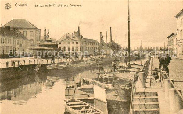 Courtrai KORTRIJK Flandre Belgie La Lys et le Marche aux Poissons