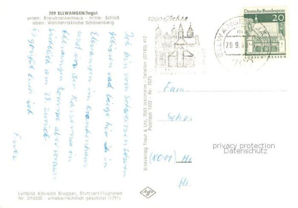 Ellwangen Jagst Krankenhaus Schloss Wallfahrtskirche Schoenenberg – Bild 2