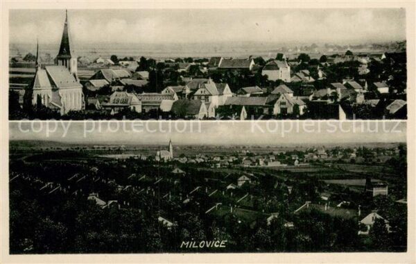 Milovice Milowitz CZ Stadtpanorama