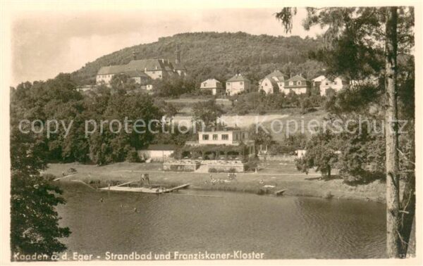 Kaaden Kadan CZ Strandbad und Franziskaner Kloster an der Eger