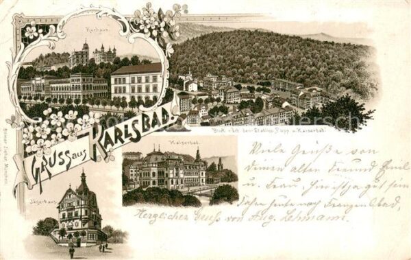 Karlsbad Eger Karlovy Vary Kurhaus Etablissement Pupp und Kaiserbad Jaegerhaus L
