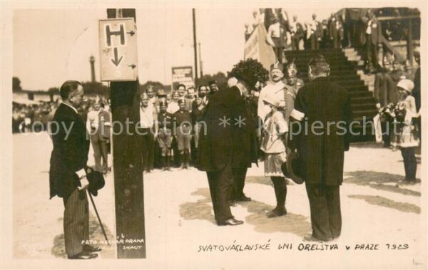 Prag  Prahy Prague Svatovaclavske Dni Orelstva v Praze 1929 St. Wenzels Gedenkfe