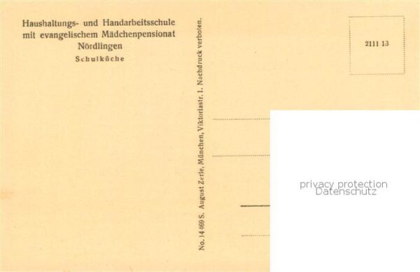 Noerdlingen Haushaltungs und Handarbeitsschule Ev Maedchenpensionat Schulkueche – Bild 2
