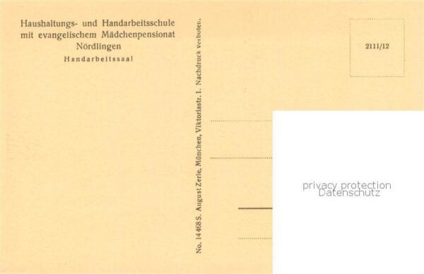 Noerdlingen Haushaltungs und Handarbeitsschule Ev Maedchenpensionat Handarbeitss – Bild 2