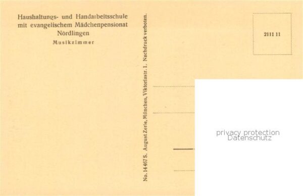 Noerdlingen Haushaltungs und Handarbeitsschule Ev Maedchenpensionat Musikzimmer – Bild 2