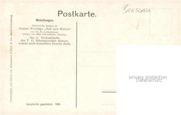 Breslau Niederschlesien Verkaufshalle des Schroeterschen Hauses – Bild 2