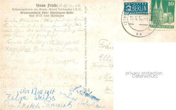 Bredenscheid Hattingen Haus Friede Erholungsheim des Rhein.-Westf. Verbandes – Bild 2