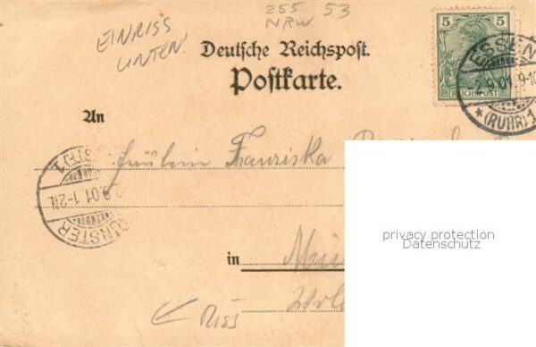 Essen  Ruhr Kriegerdenkmal Theatersaal Deutsche Reichspost Litho – Bild 2