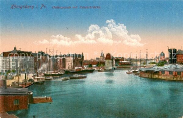 Koenigsberg  Ostpreussen Kaliningrad RU Hafenpartie mit Kaiserbruecke