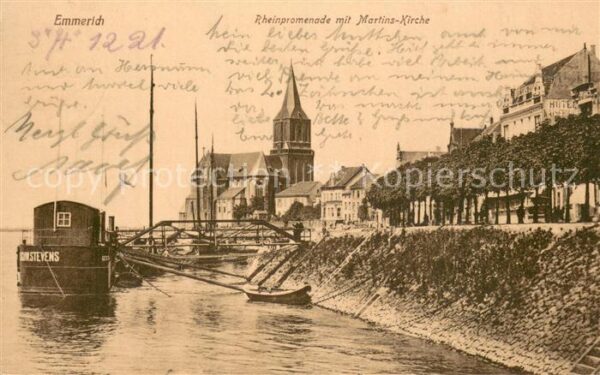 Emmerich Rhein Promenade mit Martina Kirche