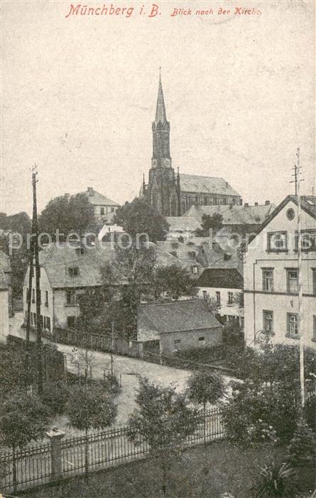Muenchberg  Oberfranken Teilansicht mit Kirche
