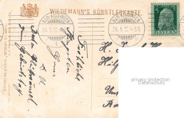 Bad Kissingen Hotel Fuerstenhof Wiedemanns Kuenstlerkarte – Bild 2