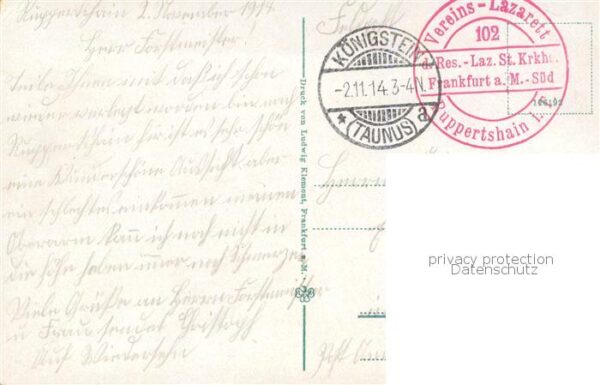 Koenigstein  Taunus Heilstaette Ruppertshain Lazarett Stempel – Bild 2
