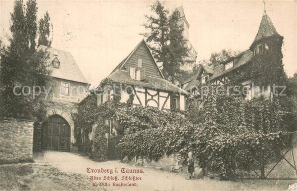 Cronberg Kronberg Taunus Altes Schloss Schlosstor und Villa Luginsland