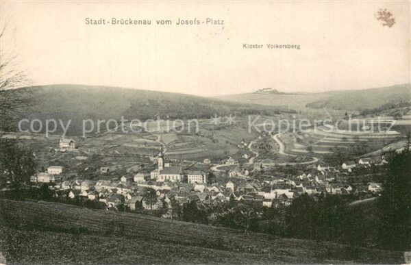 Bad Brueckenau Panorama Blick vom Josefsplatz Kloster Volkersberg