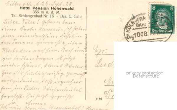 Schlangenbad Taunus Kurhotel Pension Hohenwald – Bild 2