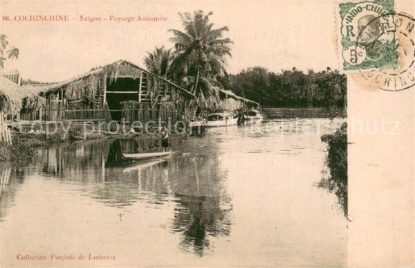 Cochinchine Vietnam Paysage Annamite