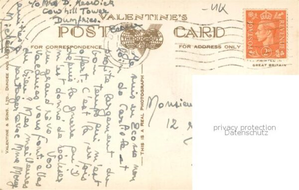 Dumfries Galloway UK The Caul River Nith Valentines Post Card – Bild 2