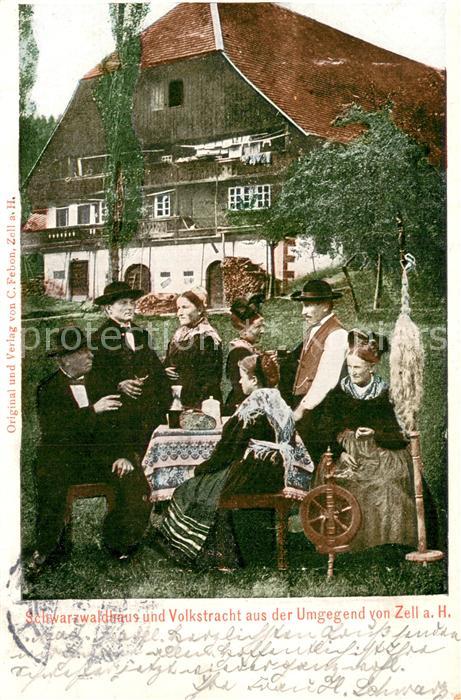 Zell Harmersbach Schwarzwaldhaus und Volkstracht aus der Umgebung