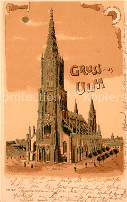 Ulm  Donau Ulmer Muenster Litho