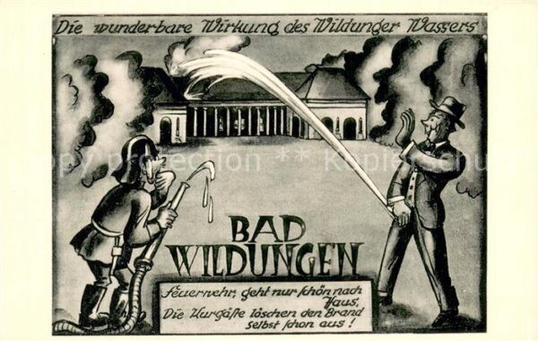 Bad Wildungen Wildunger Wasser Karikaturen Kuenstlerkarte