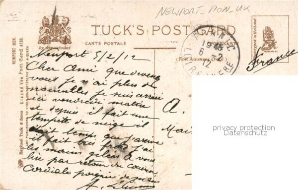 Newport  Mon UK Strassenbahn Pferdekutsche Tucks Post Card No 4789 – Bild 2