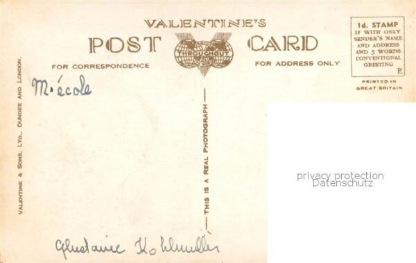Belper Amber Valley UK Herbert Strutt School Valentines Post Card – Bild 2