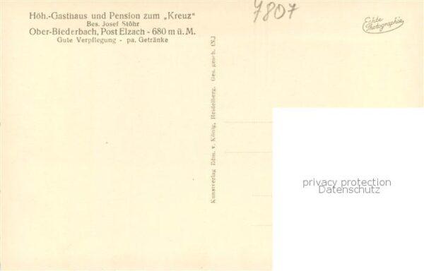 Elzach Hoeh.-Gasthaus u. Pension zum Kreuz Aussenansicht – Bild 2