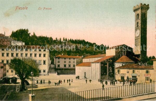 Fiesole IT La Piazza m. Kutsche