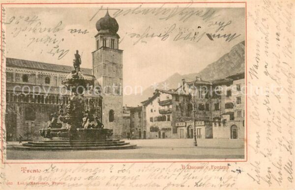 Trento Trentino-Alto Adige IT Der Dom u. Brunnen