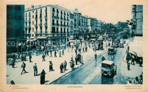 Barcelona Cataluna Ramblas Boulevard m. Strassenbahn