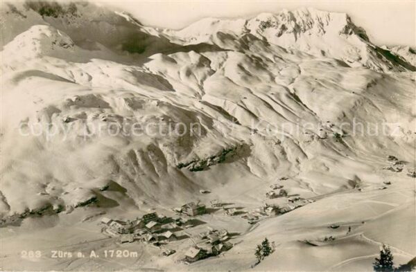 Zuers Arlberg Gesamtansicht Winter Schnee Berge