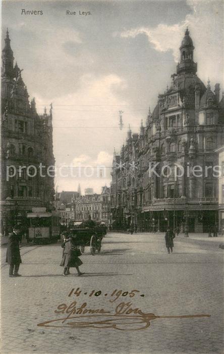 Anvers Antwerpen Rue Leys m. Kutsche
