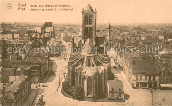 Gent Gand Flandre Eglise Saint-Nicolas et Panorama