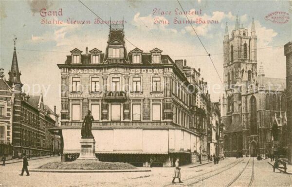 Gand Belgien Place Laurent - Tour Saint-Bavon