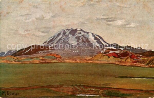 Hekla Iceland Kuenstlerkarte Magdalene Kuechler