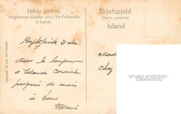 Hekla Iceland Kuenstlerkarte Magdalene Kuechler – Bild 2