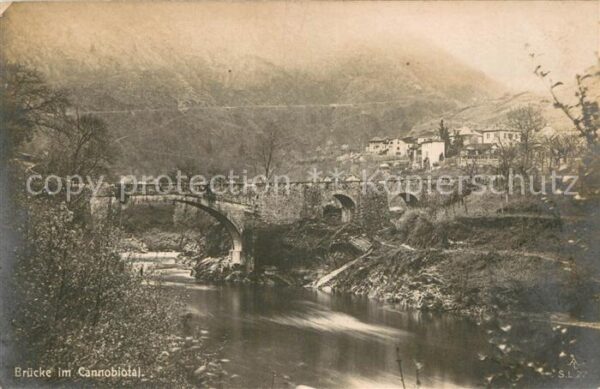 Cannobio Lago Maggiore TI Bruecke im Cannobiotal