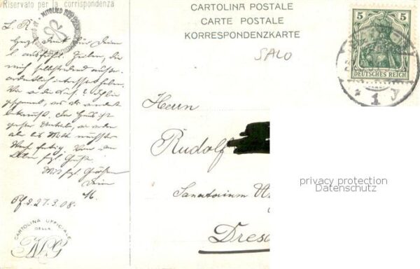 Salo Lago di Garda IT Teilansicht Partie im Boot - Kuenstlerkarte E. Sala – Bild 2