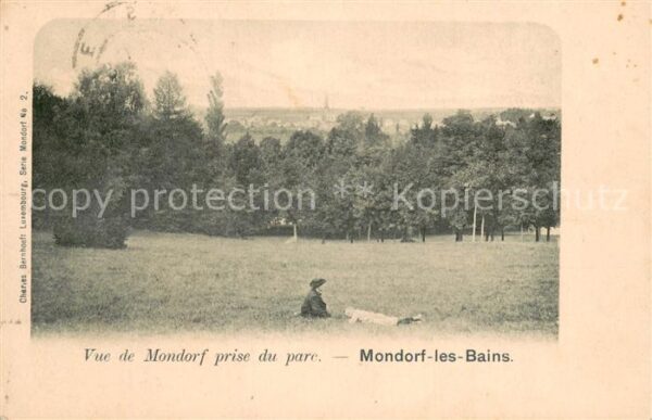 Mondorf-les-Bains Luxembourg Blick n. Mondorf ueber d. Park