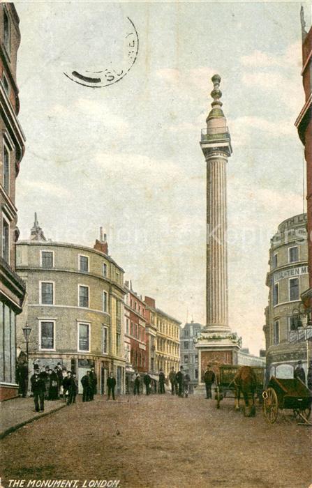 London  UK The Monument m. Kutsche