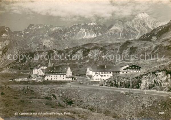 St Christoph Arlberg Tirol AT Gesamtansicht m. Schindler u. Valluga