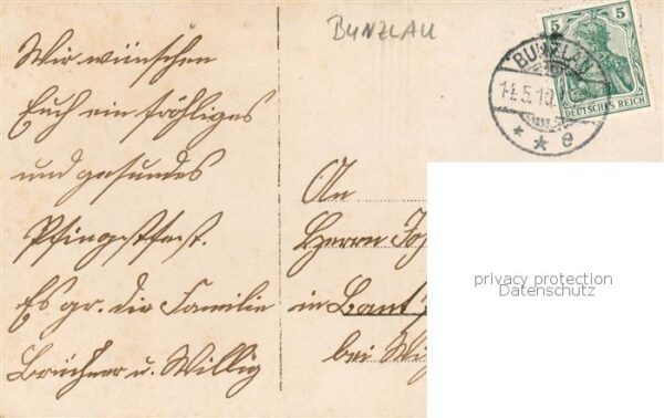 Bunzlau Niederschlesien Boleslawiec Muetter m. Kindern Fachwerkhaus – Bild 2