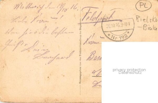 Bielsko-Biala Partie a. d. Strasse m. Einspanner - Kutsche - Feldpost – Bild 2