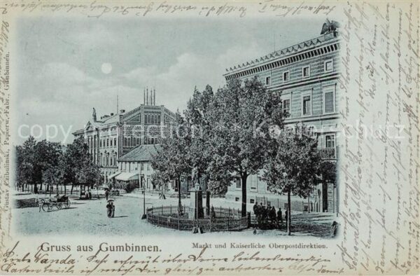 Gumbinnen Goesev Gussew Oblast Kaliningrad RU Markt u. Kaiserliche Oberpostdirek