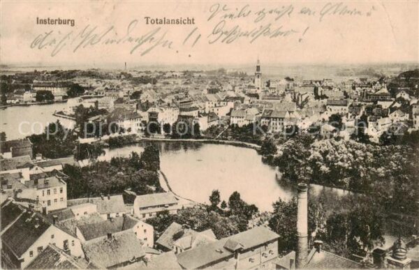 Insterburg Tschernjachowsk RU Fliegeraufnahme Totalansicht Feldpost